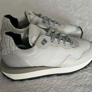 P448 Cancun Rafia Sneakers Featuring an Ivory Leather Upper Women's Eur38  US7.5
